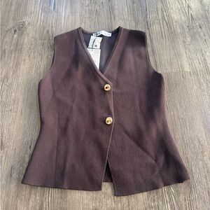 Zara Buttoned Vest with Gold Buttons